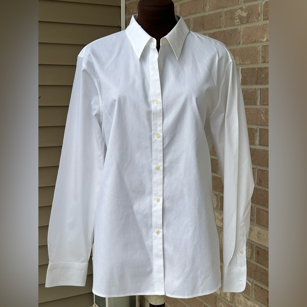 JONES NEW YORK sXL Non Iron wht button down-silky hi thread ct cotton-looks NEW